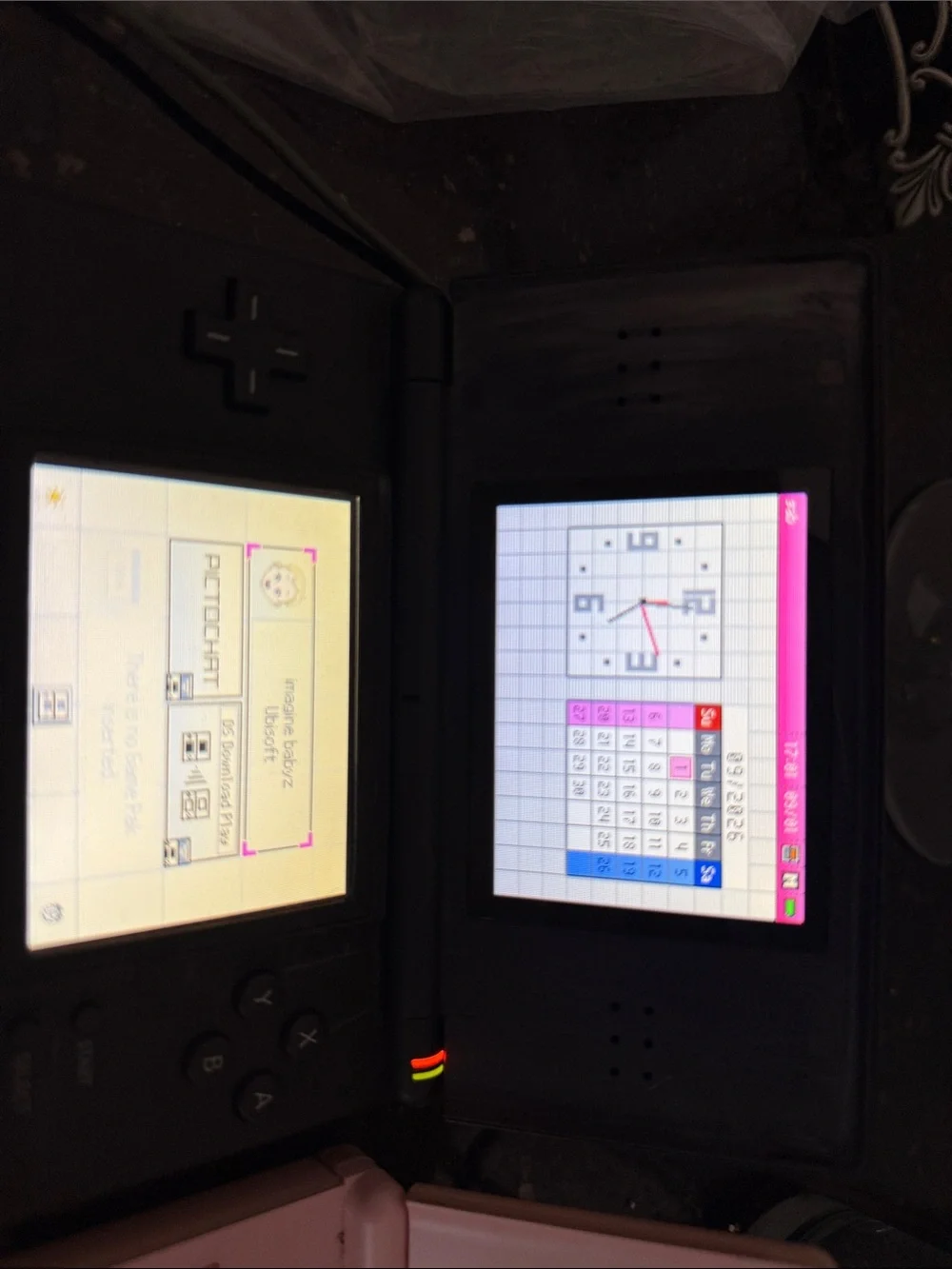 Nintendo DS Lite Handheld Consoles - Black & Pink 1 charger no pens 4 games